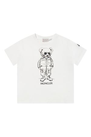 t-shirt in cotone bianco MONCLER KIDS | L19548C0002589AFV034